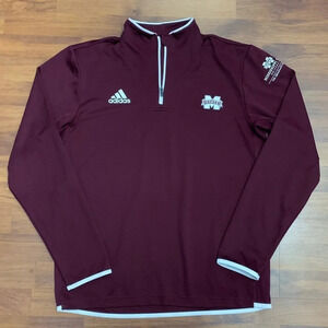 Adidas Mississippi State Bulldogs 1/4 Zip Pullover Size Small
